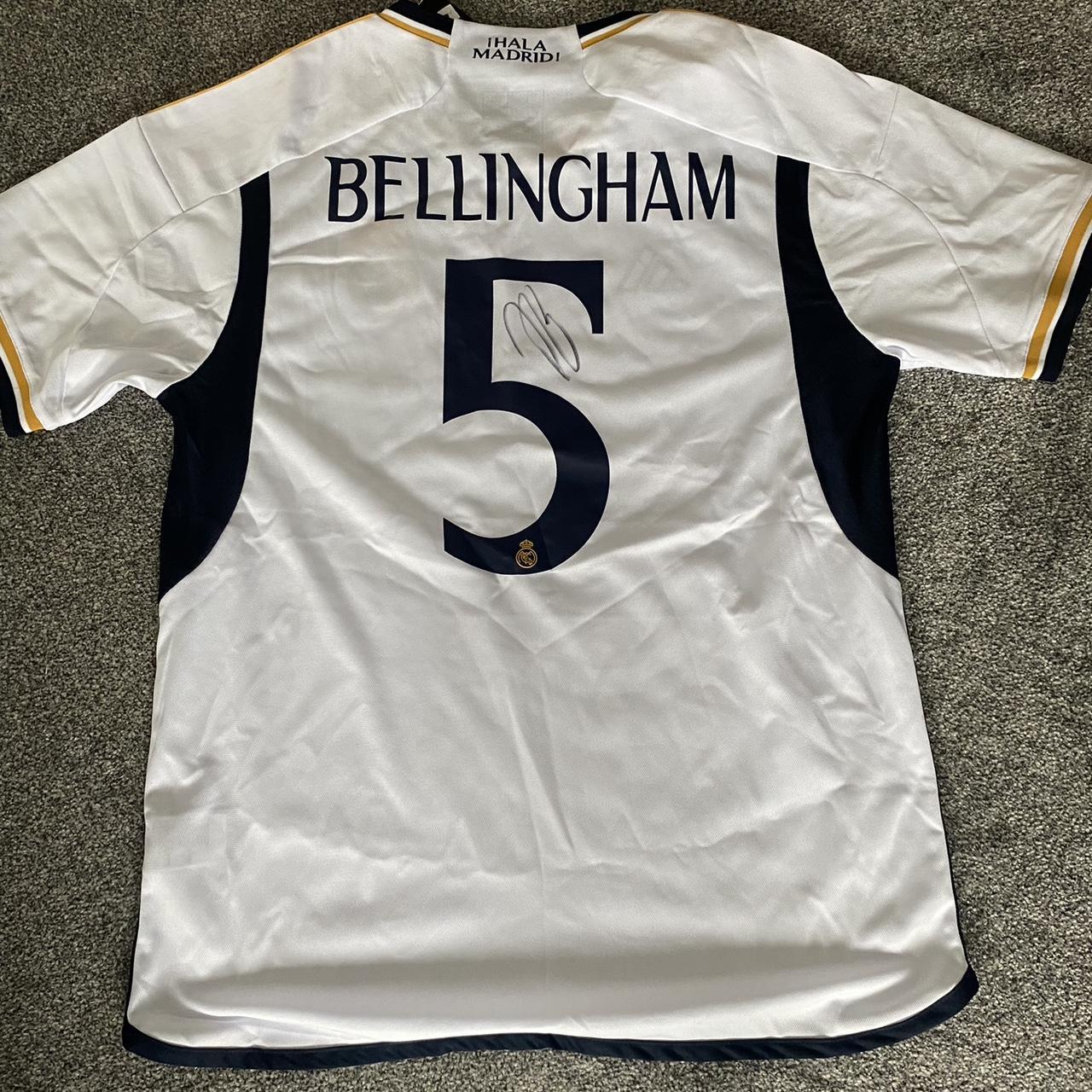 Signed Jude Bellingham 5 Real Madrid Home Shirt - Depop