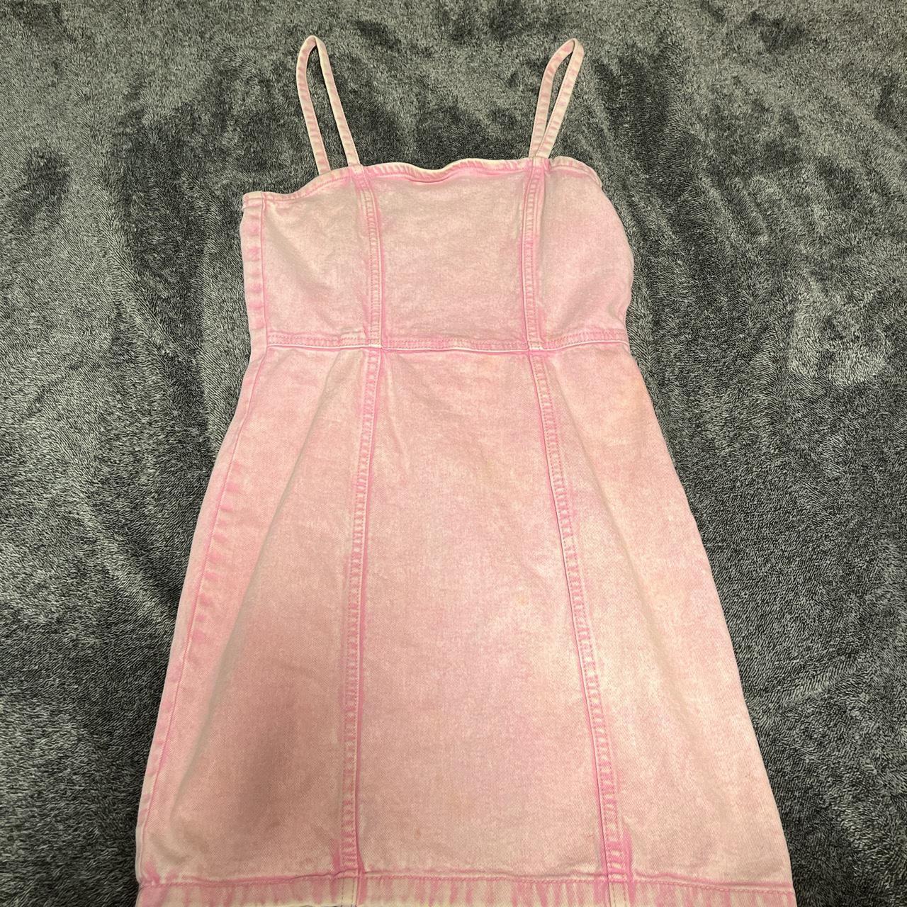 Pink overall dress - Depop