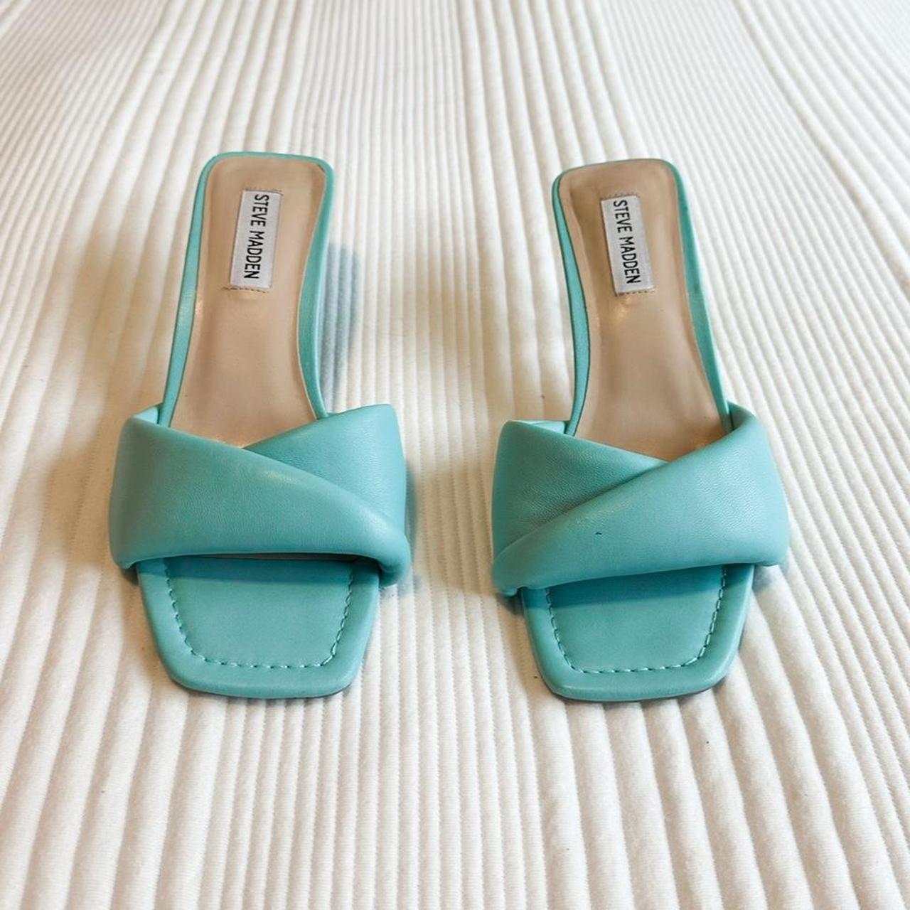 Steve Madden Tiffany Blue Puffy Heels. Size 9. - Depop