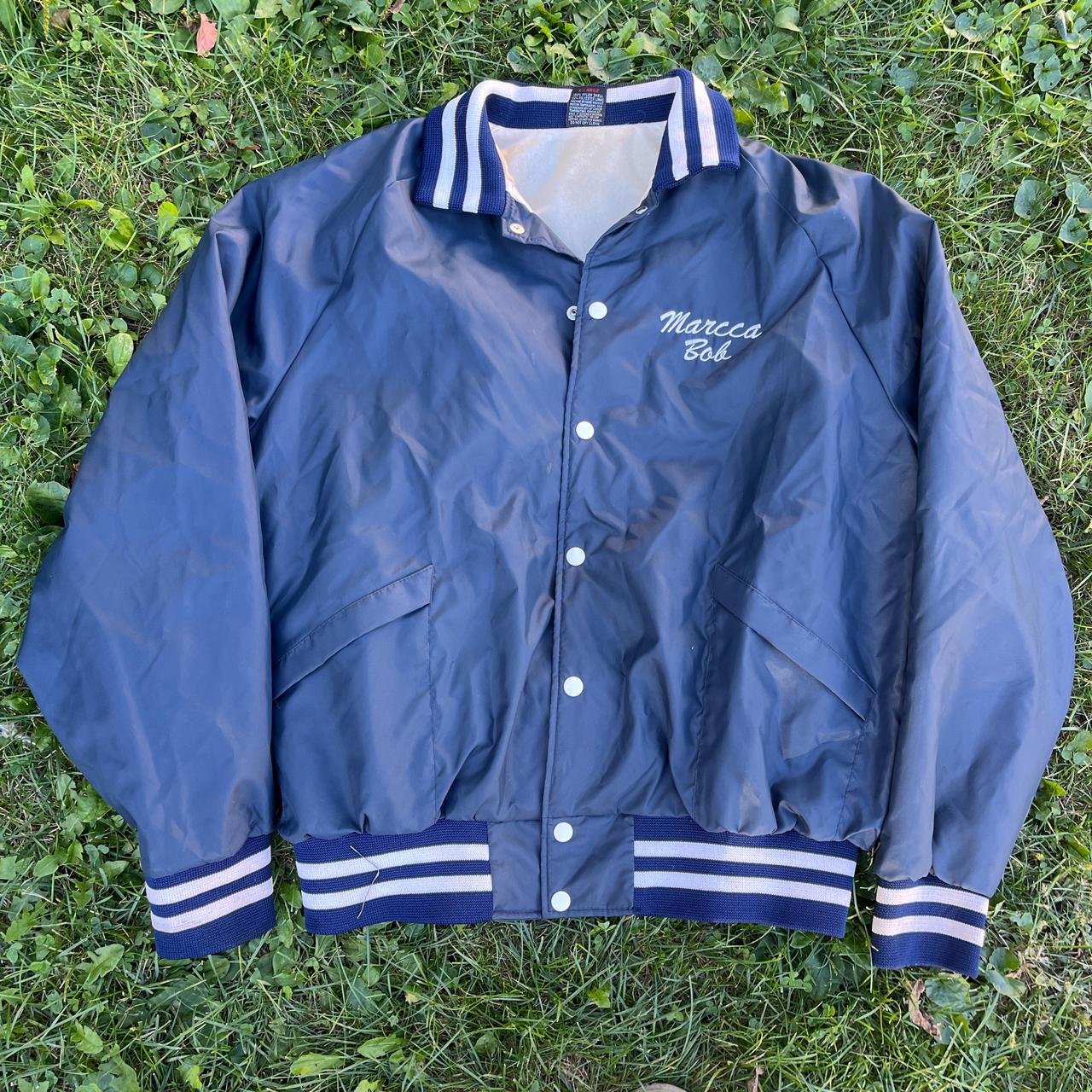 Vintage Satin military bomber I'm a big Depop