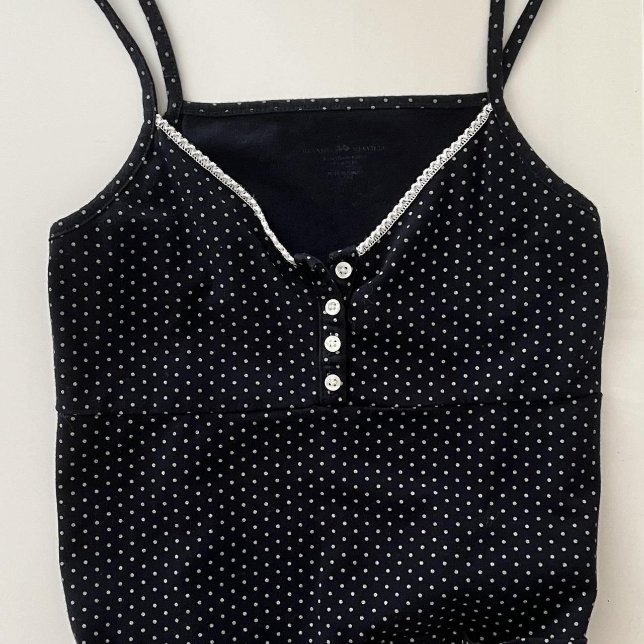 Navy Brandy Melville downtown girl coquette tank... Depop