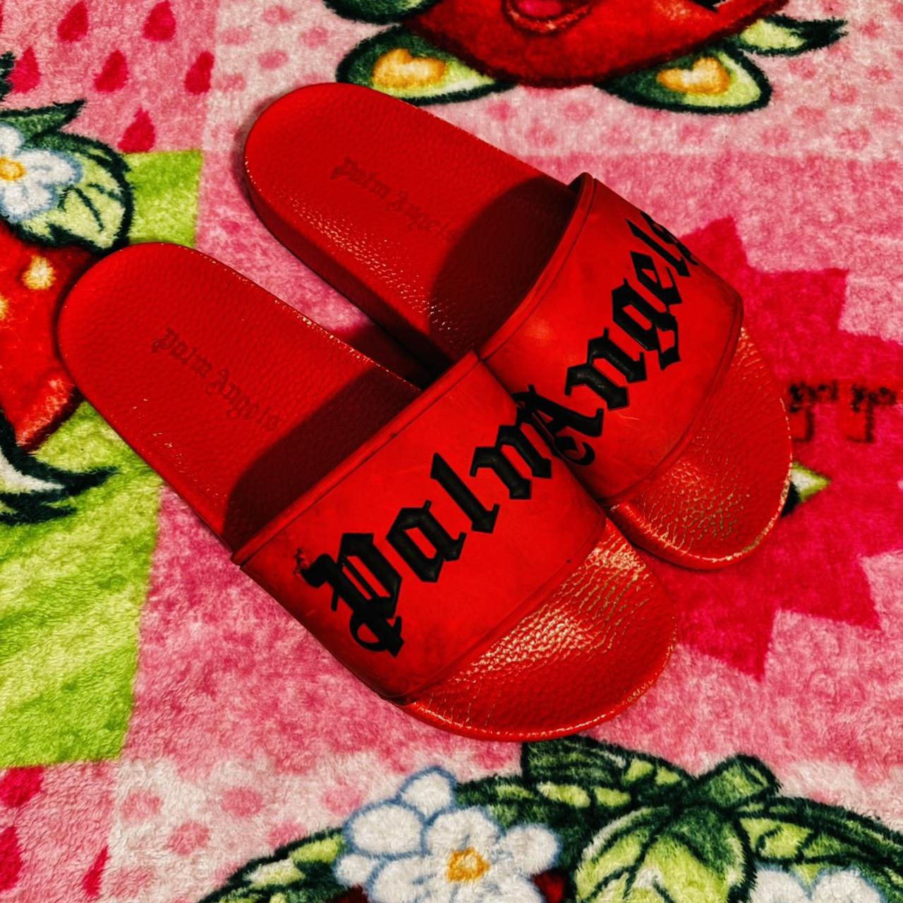 Palm angels red discount slides