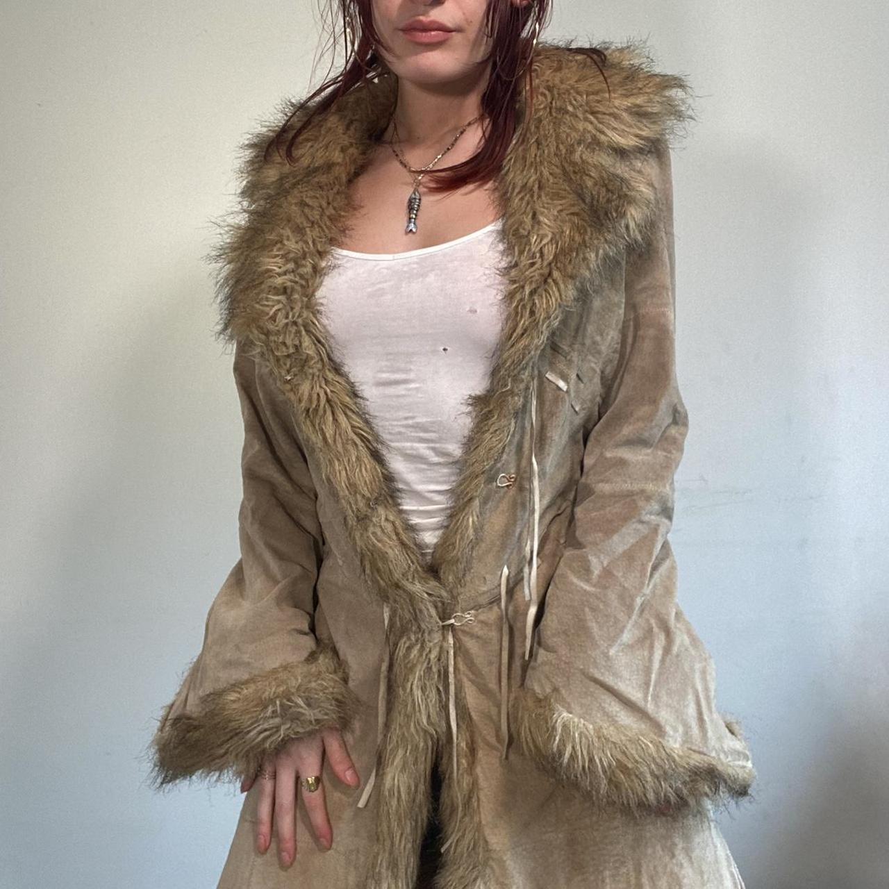 gorgeous tan/ camel suede jacket with fur lined... - Depop