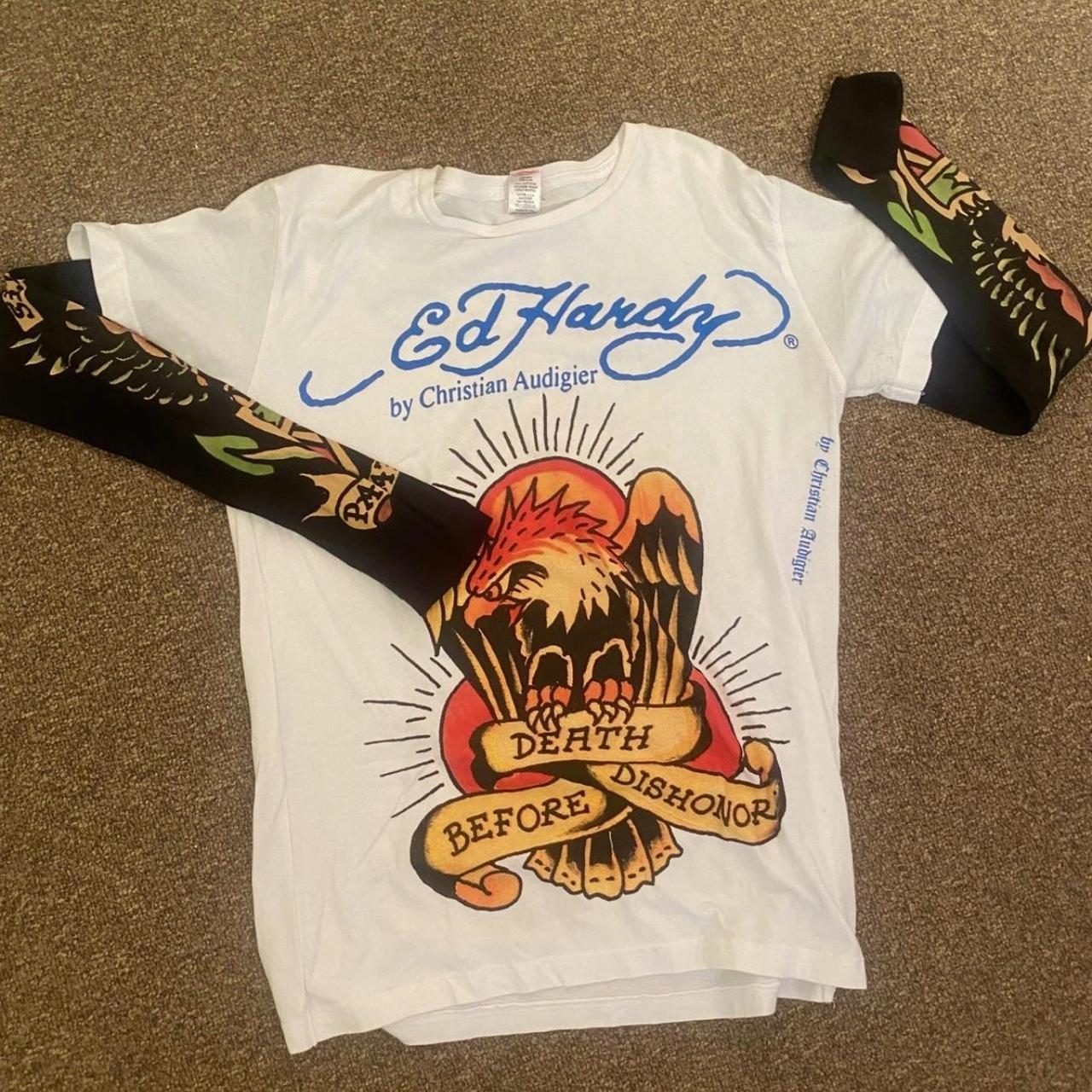 Ed Hardy Men S Multi T Shirt Depop   P0 