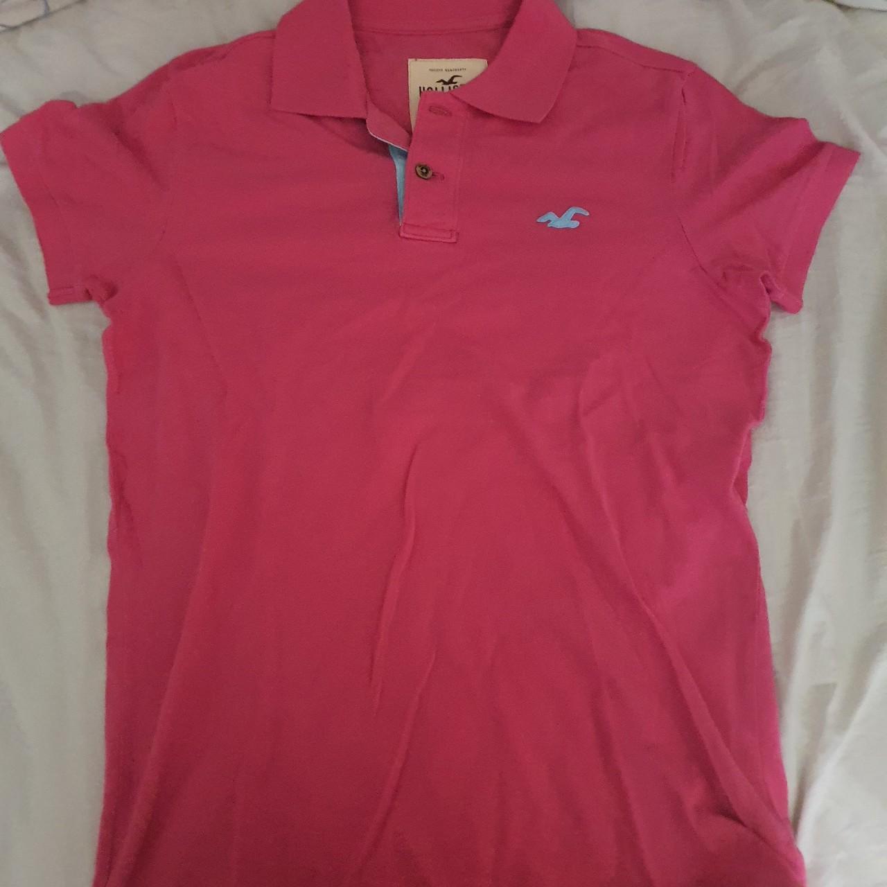 Hollister pink polo top shirt