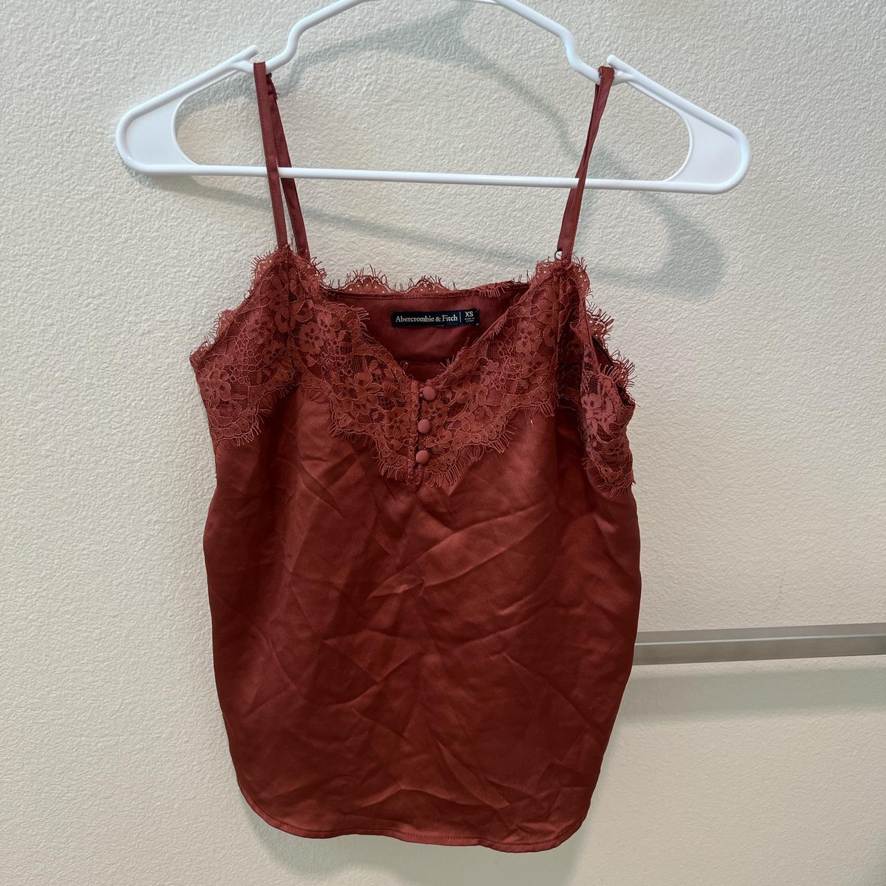 Abercrombie & Fitch burgundy satin top. Beautiful - Depop