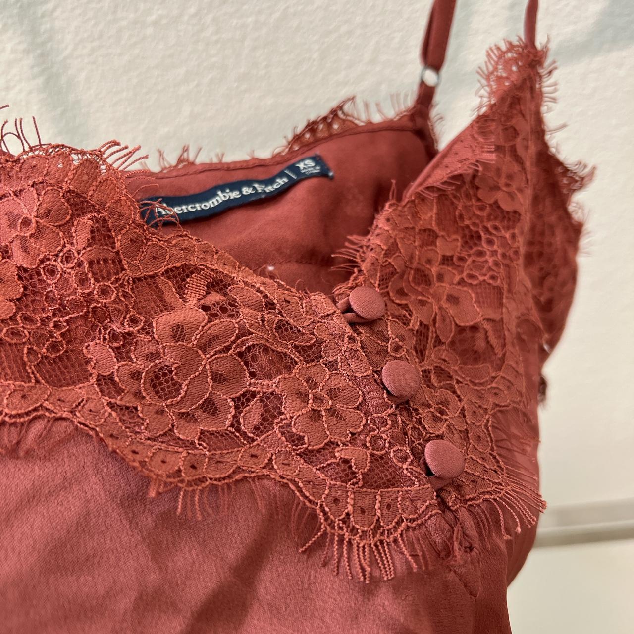 Abercrombie & Fitch Silk Lace Cami Bodysuit - size - Depop