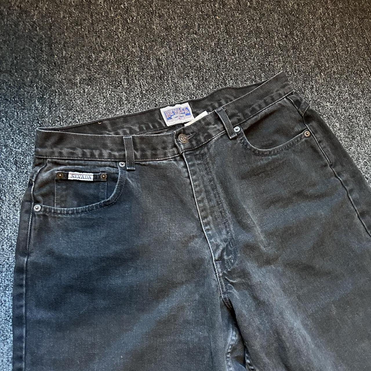 Vintage black jorts Faded wash W32 Relaxed... - Depop