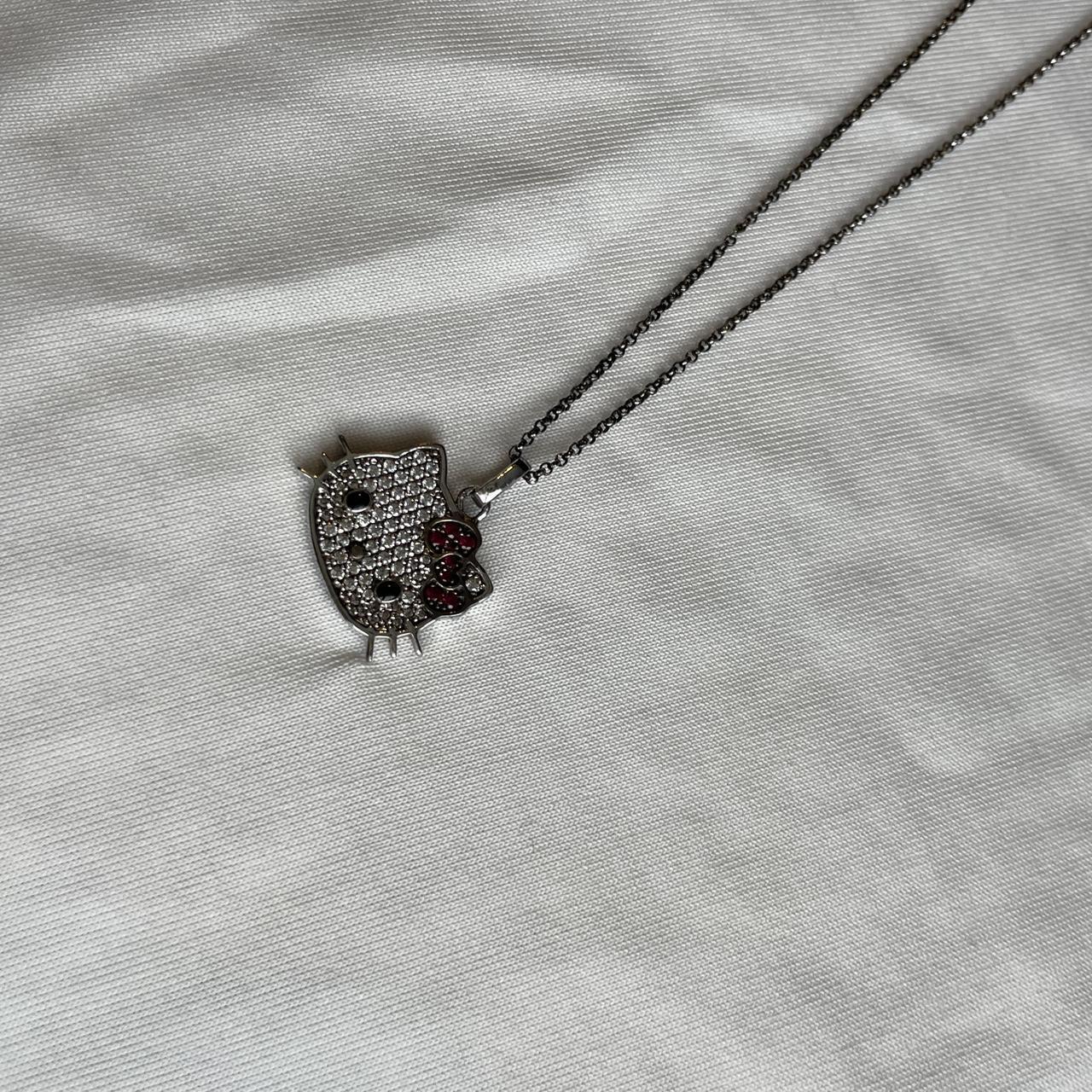 Silver hello clearance kitty necklace