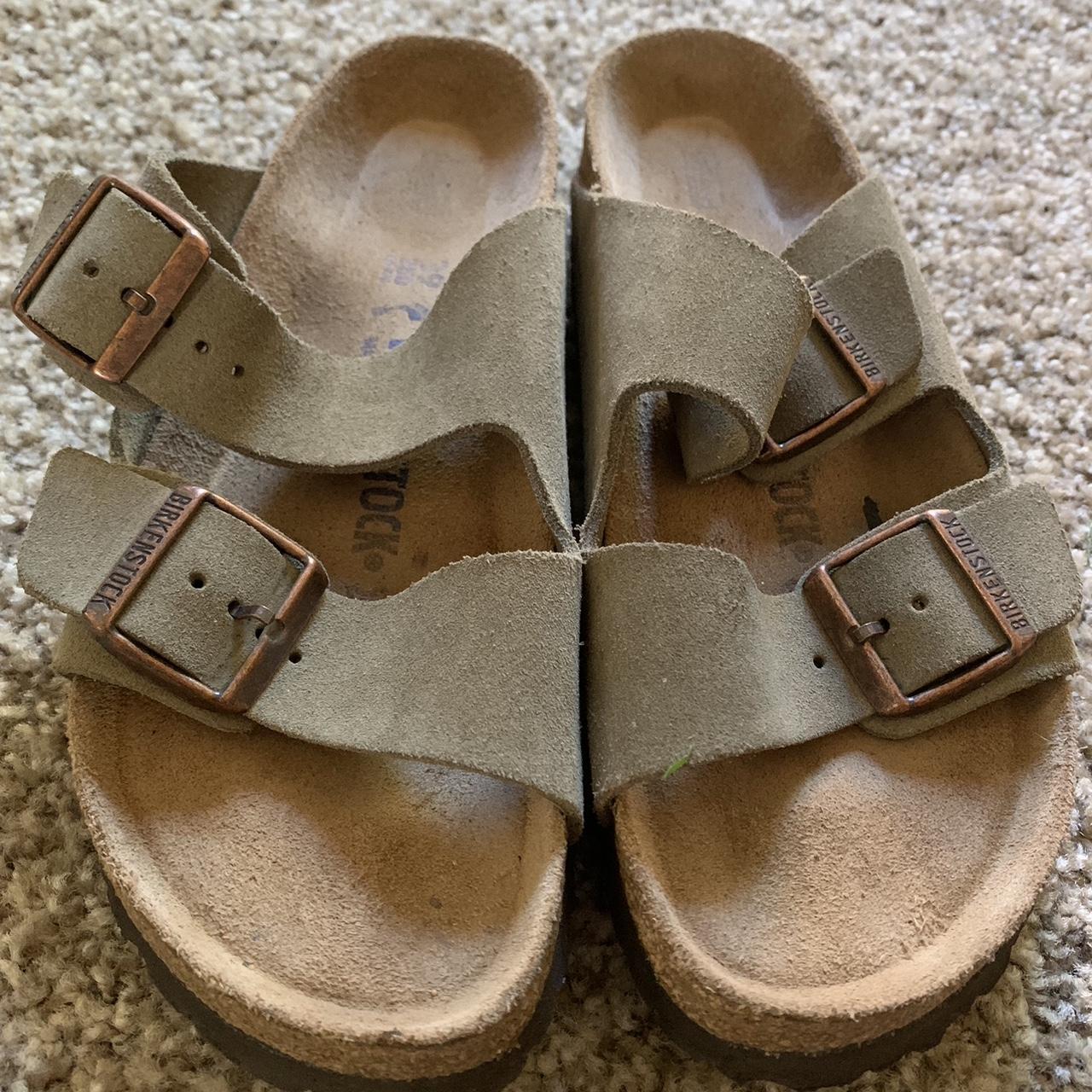 Custom LV Birkenstock Arizona White Sandals Upper - Depop