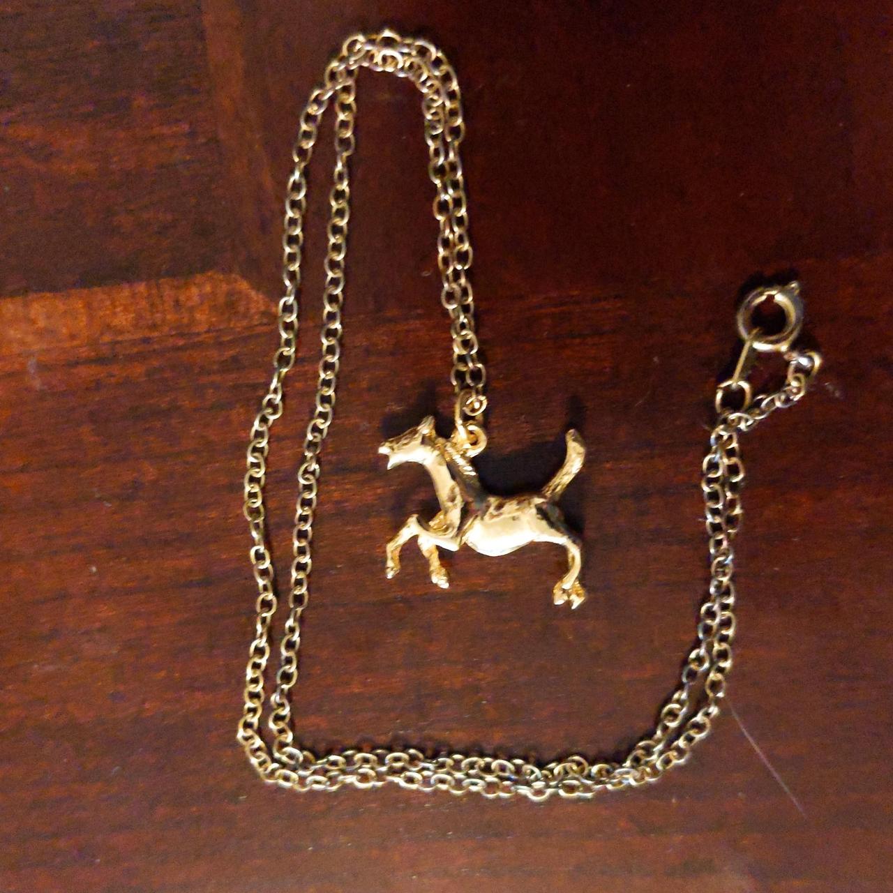 Gold horse necklace - let your inner horse girl... - Depop