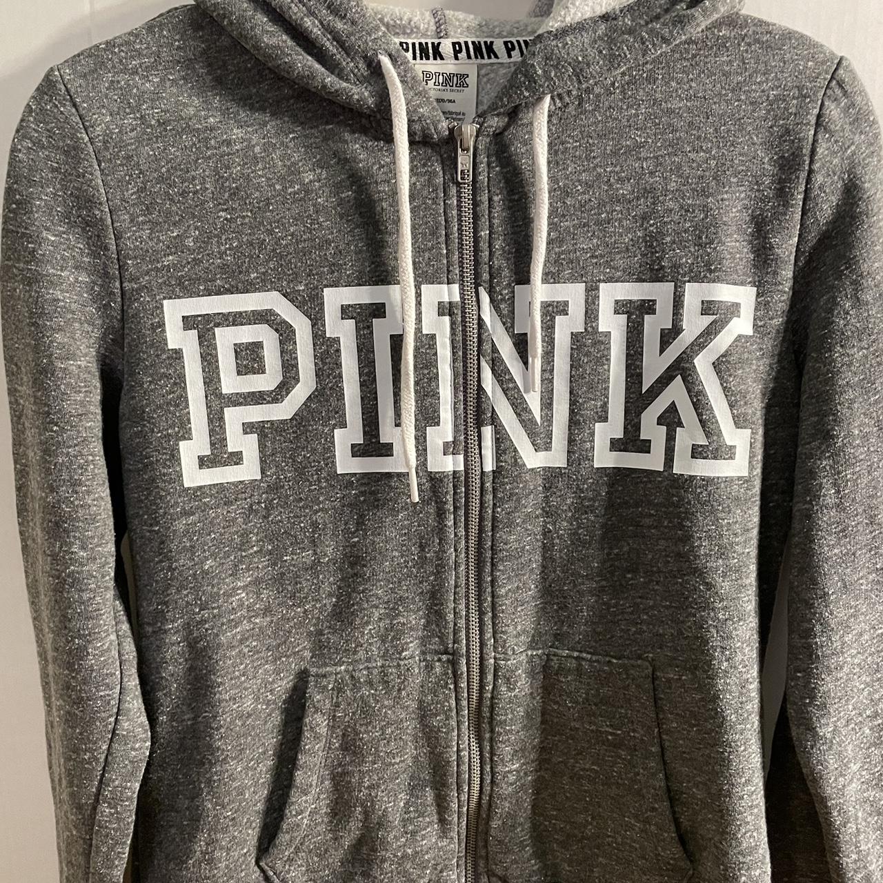 Teen PINK grey zip up sweatshirt size medium . Soft... - Depop