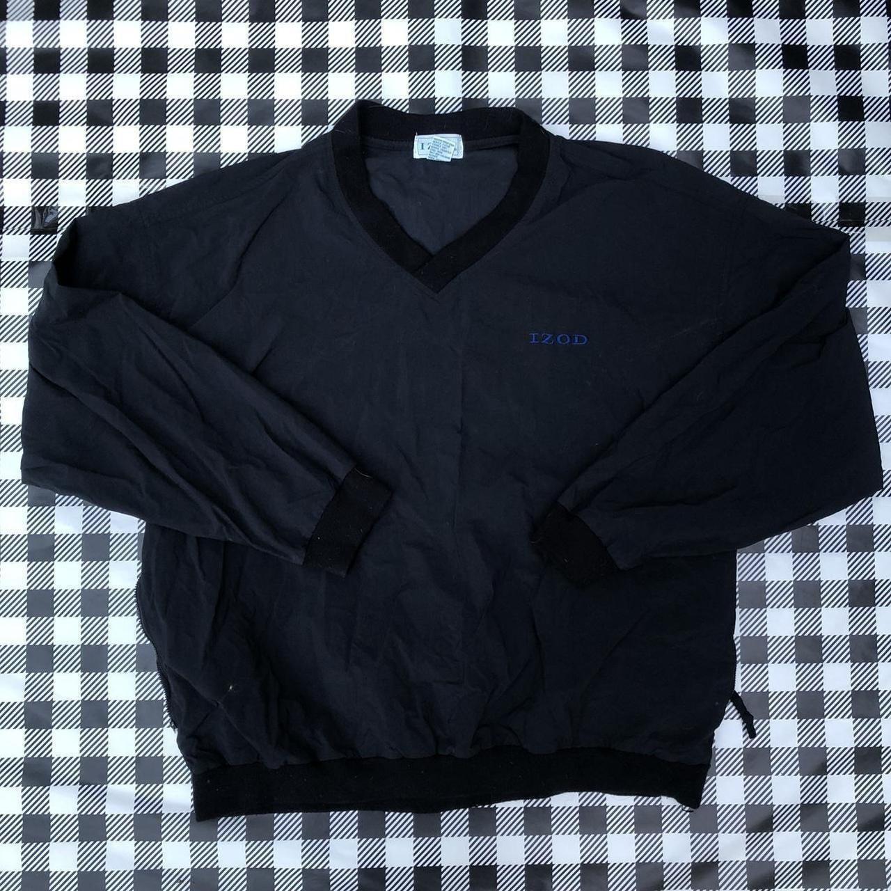 vintage izod windbreaker comfy vtg black Depop