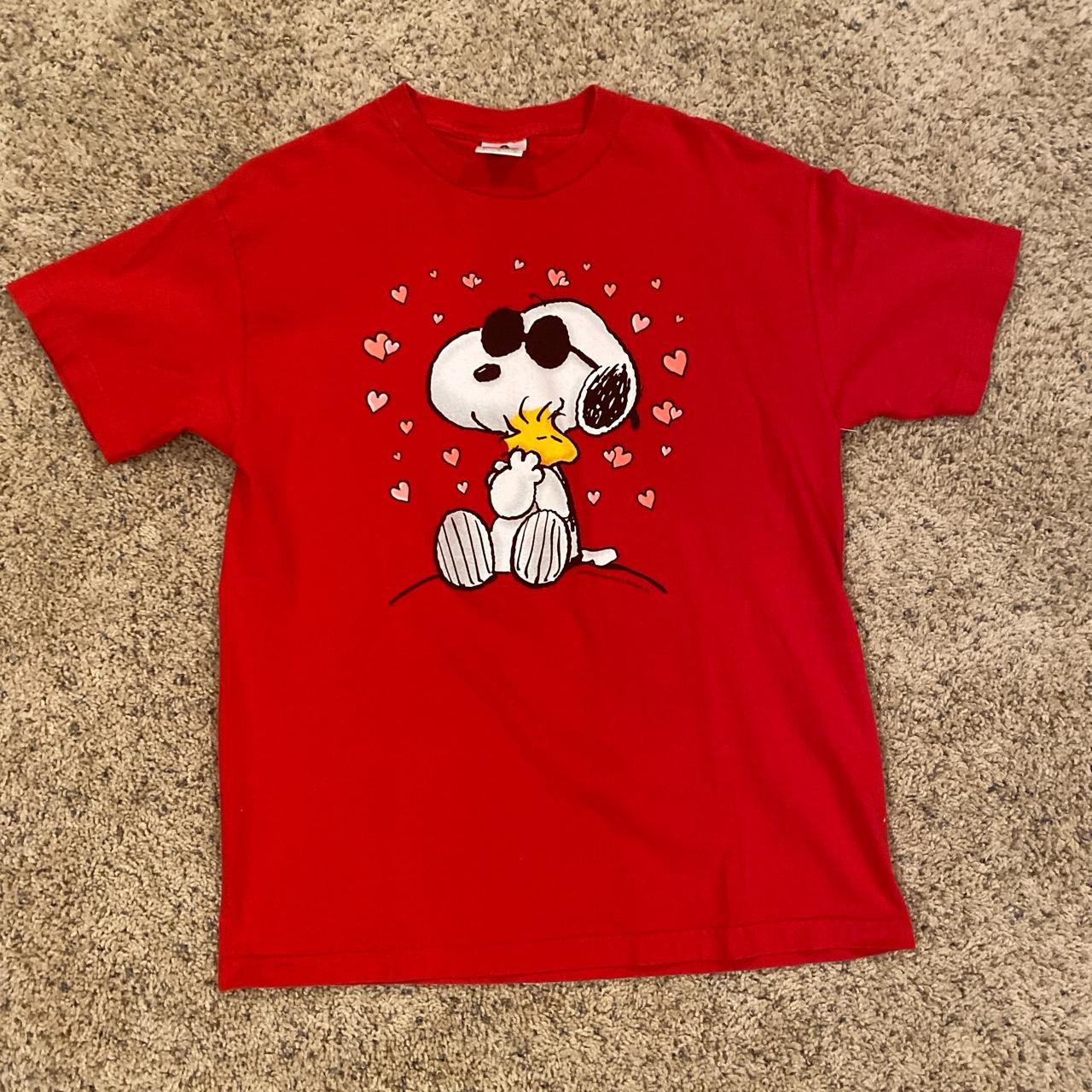 Vintage Valentines Day Snoopy Peanuts TShirt Size... Depop