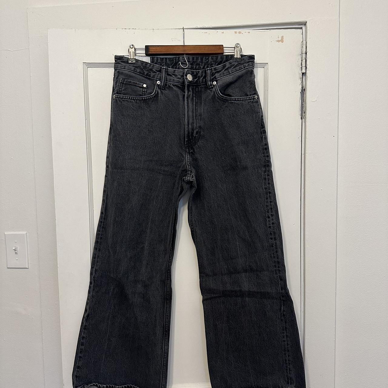 Dark wash denim bootcut loose jeans - Depop