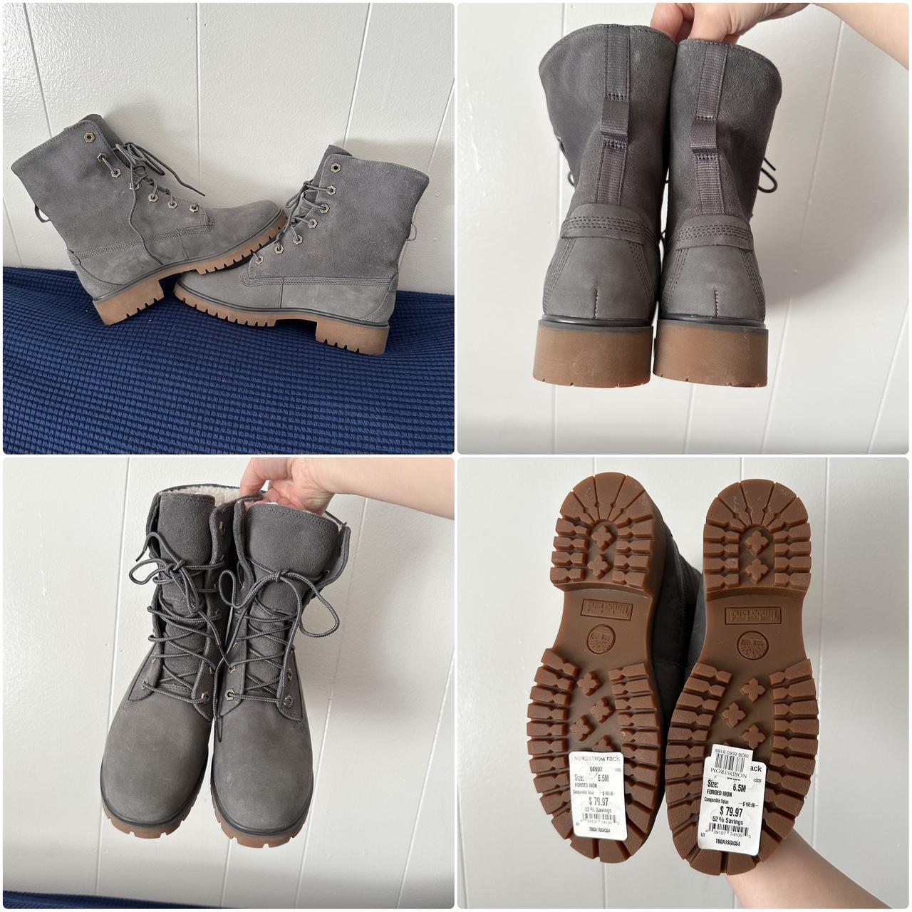 grey timberlands size 3