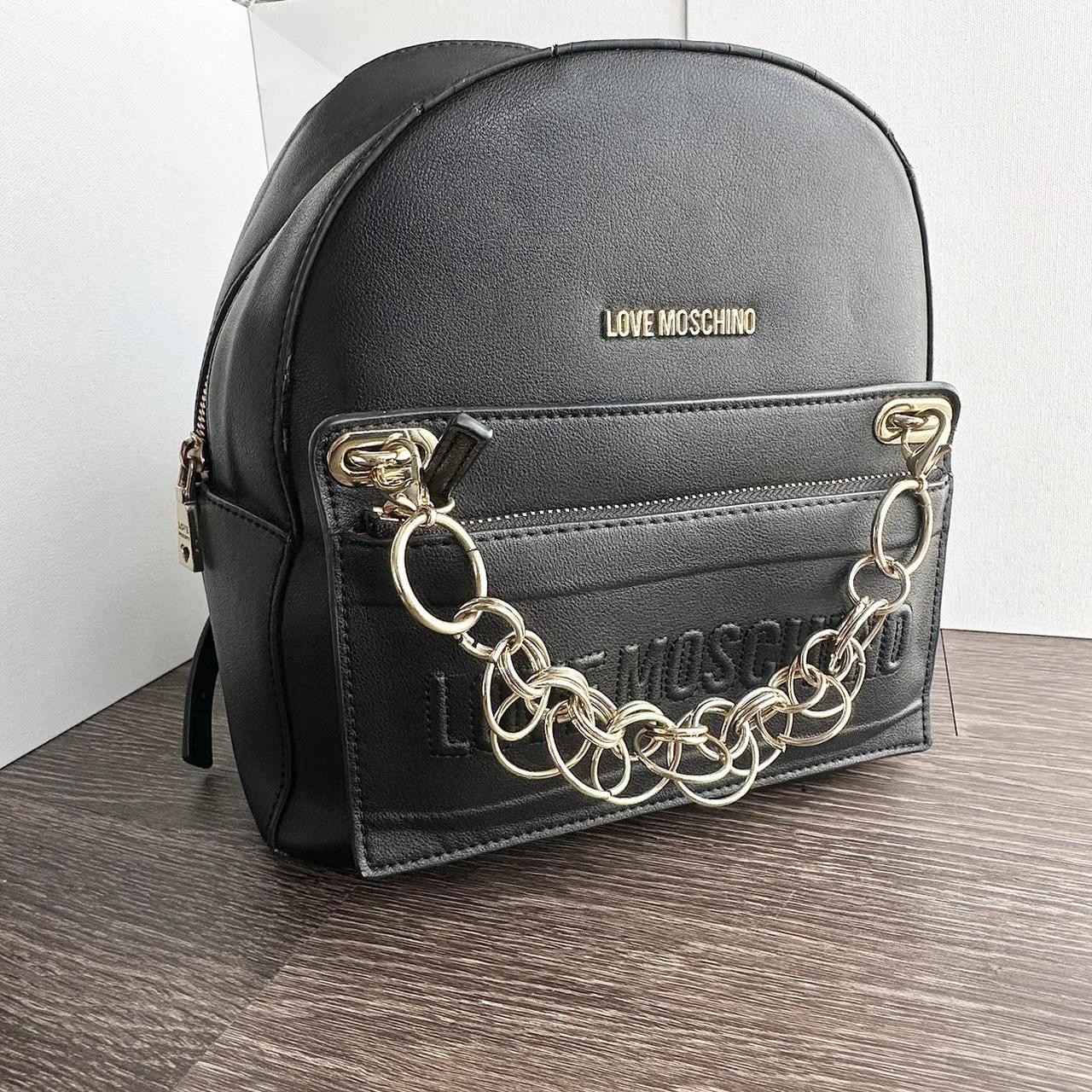 Love Moschino black detachable pocket backpack with Depop