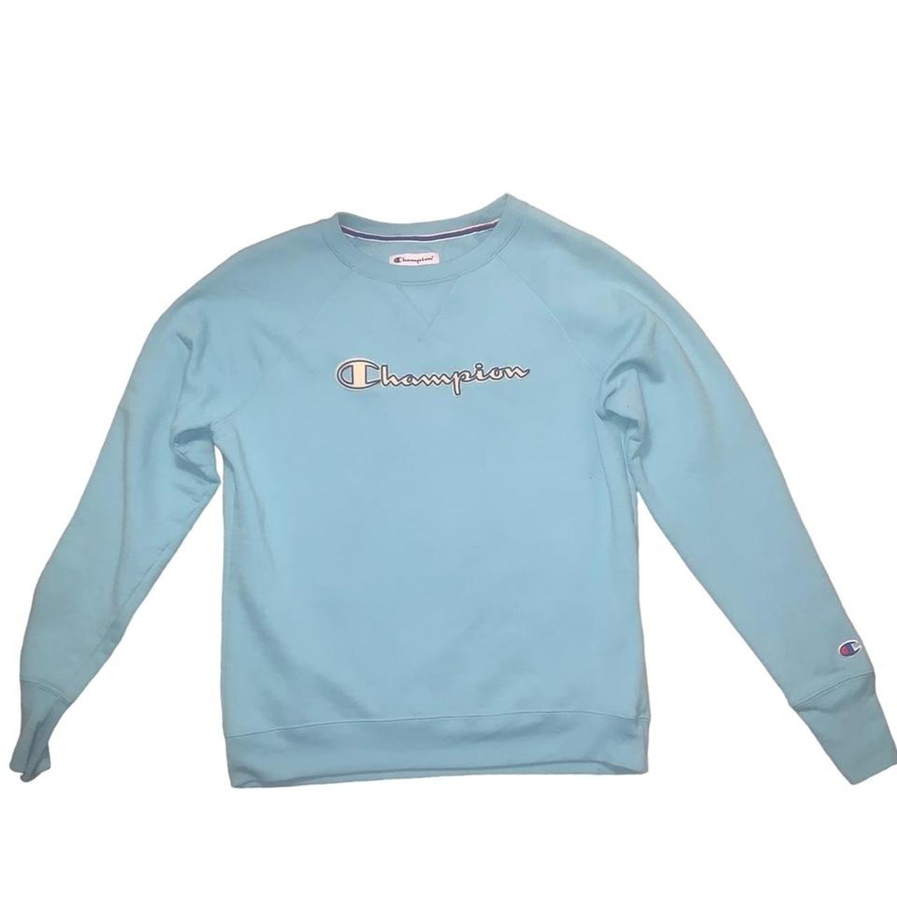 Blue Champion Crewneck Light sky blue color. It. Depop