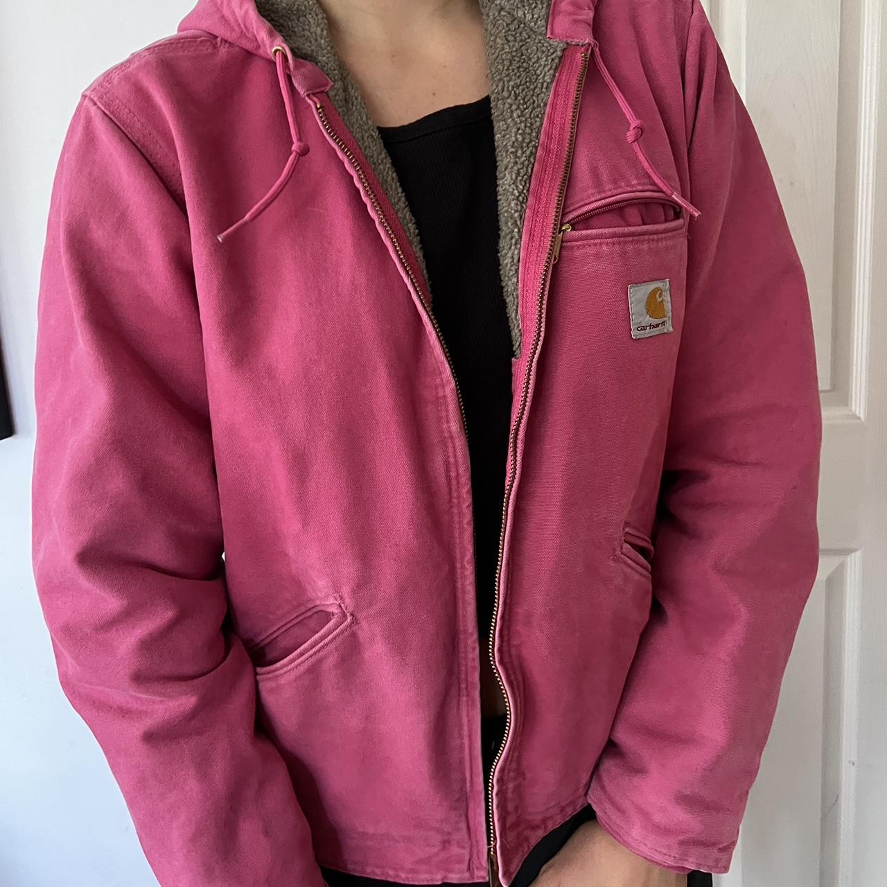 Pink Carhartt Jacket! Some Wear But Just Needs A - Depop