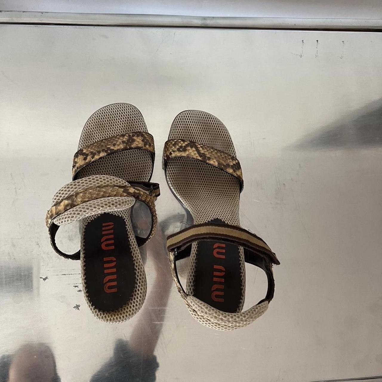 Miu miu 90s archival mesh snakeskin strappy Velcro