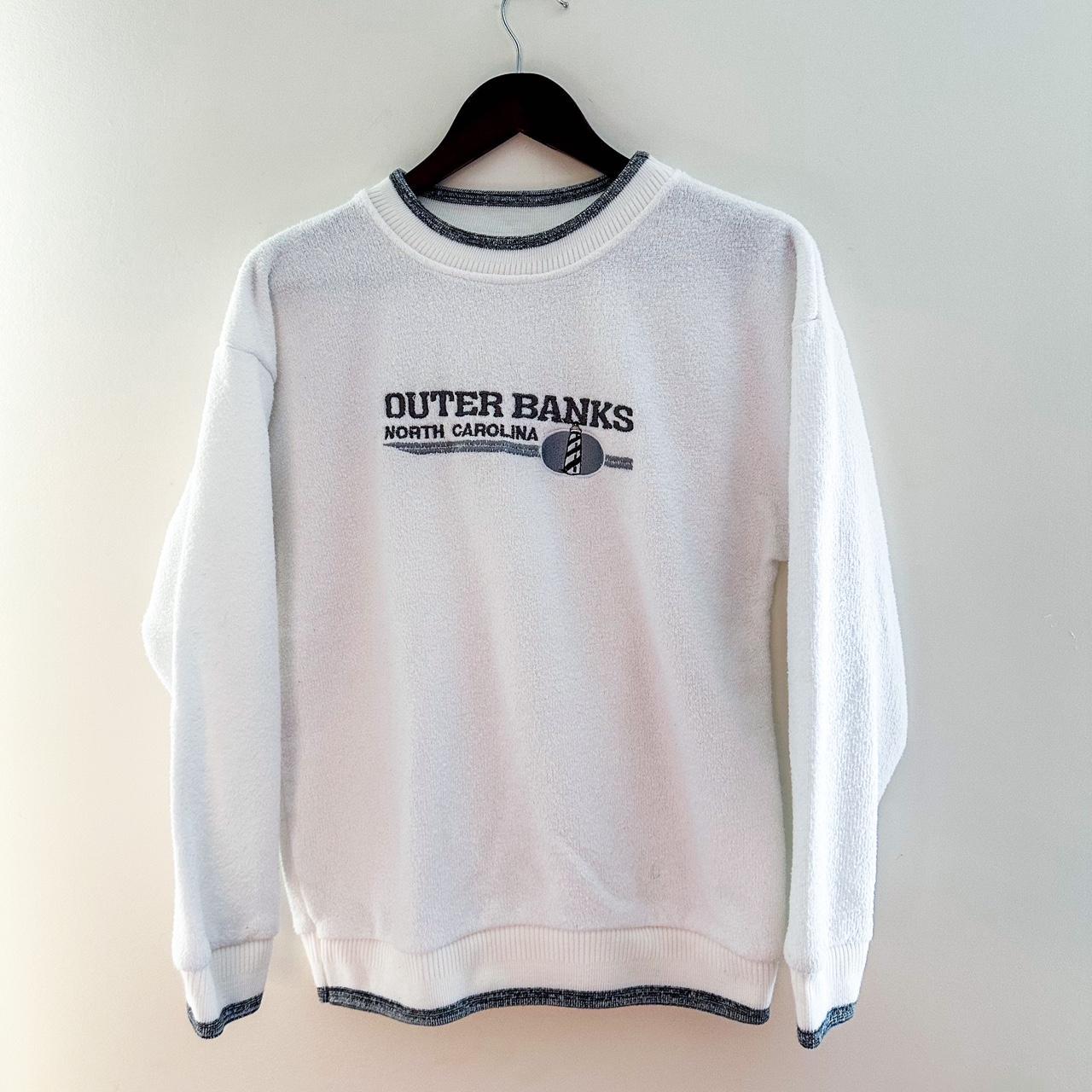 Vintage Outer Banks Crewneck Neutral white and... - Depop