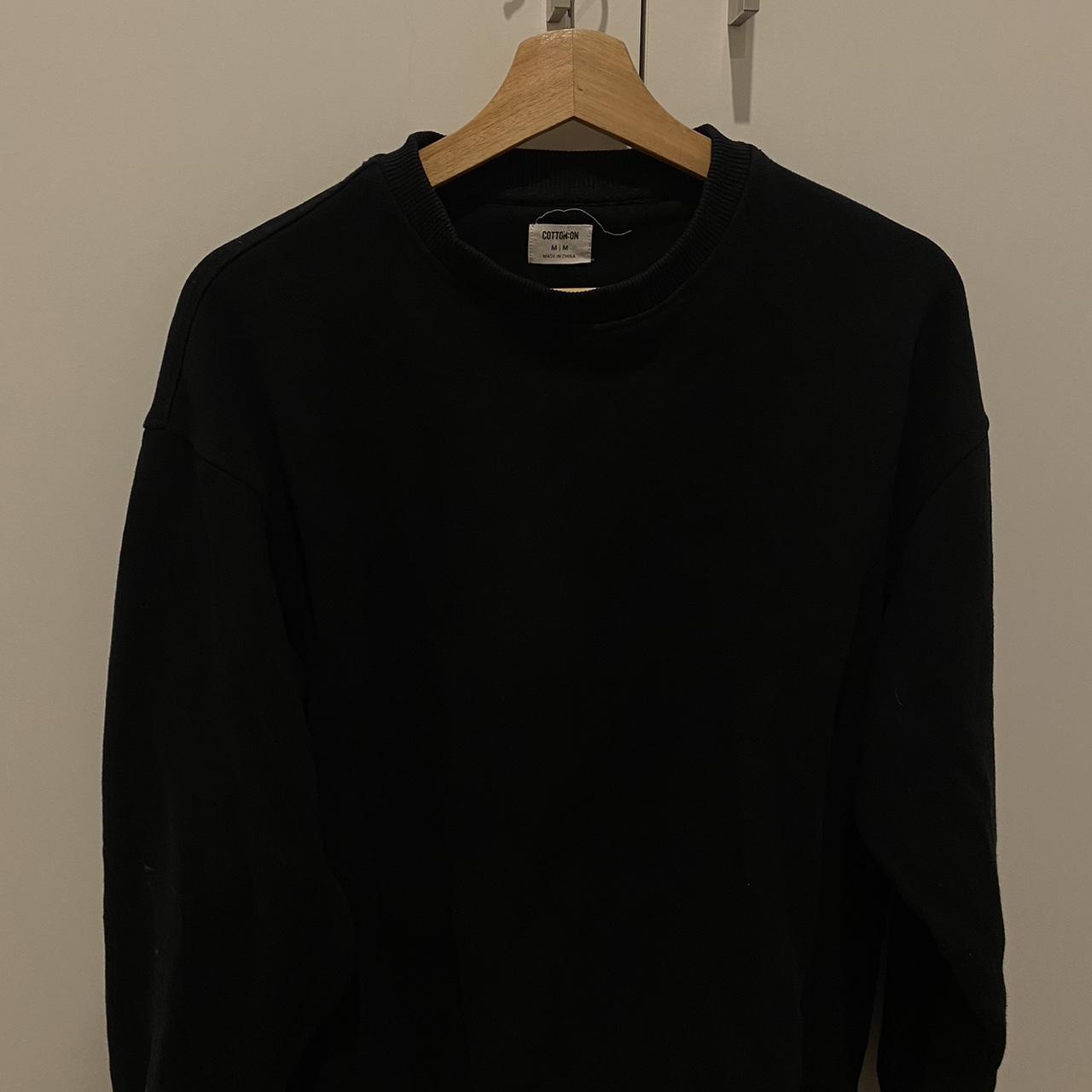 Black sweater crew neck (worn once) - Depop