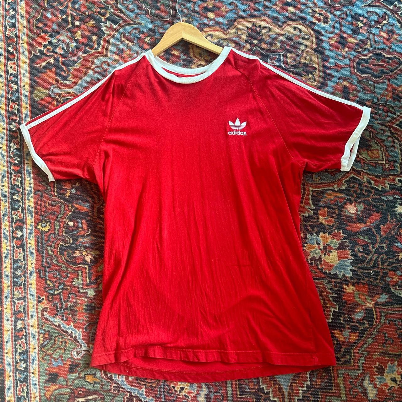 Vintage Adidas ringer tee. No tag but fits an... - Depop