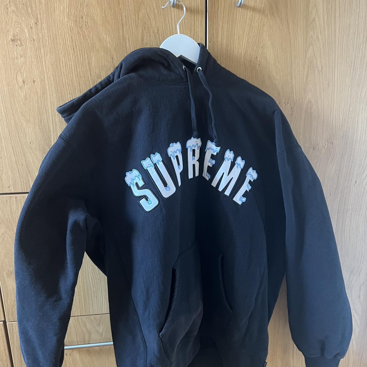 Supreme Icy Arc black hoodie, size is XL but will... - Depop