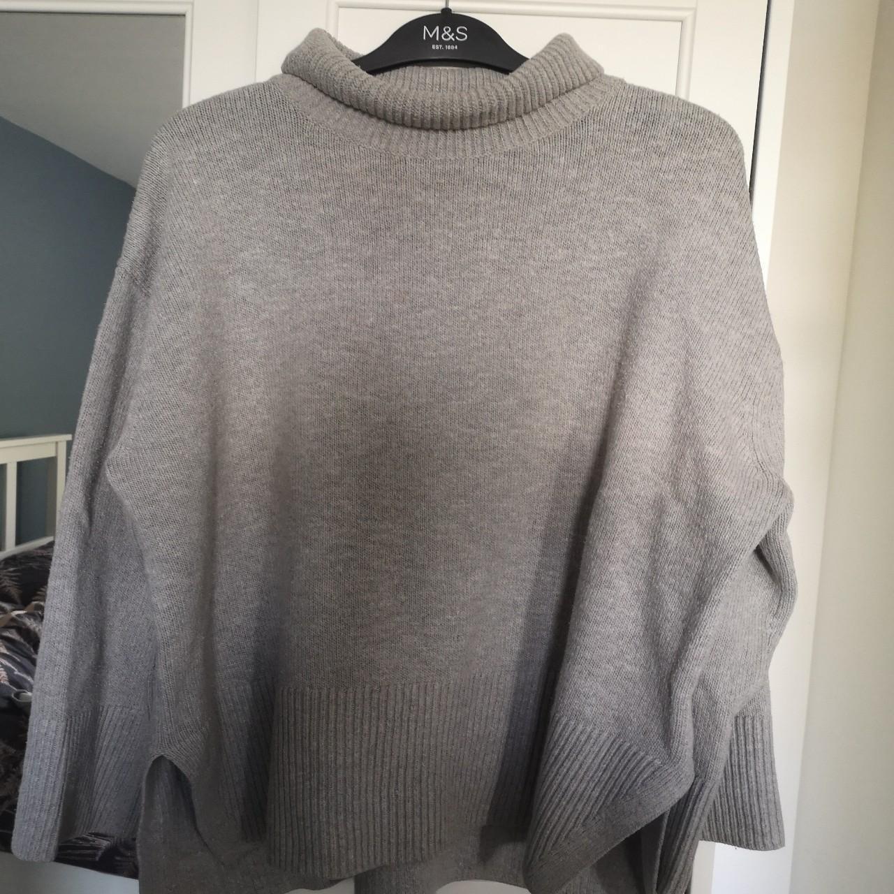 Grey H&M women's jumper, size L. Worn but no obvious... - Depop