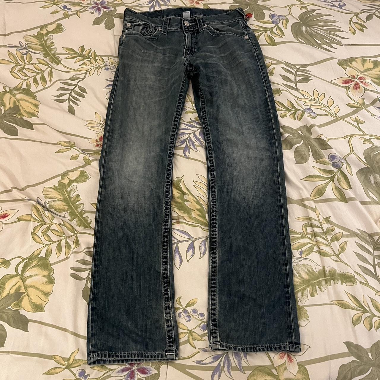 Y2K True Religion grunge style jeans Preowned comes... - Depop