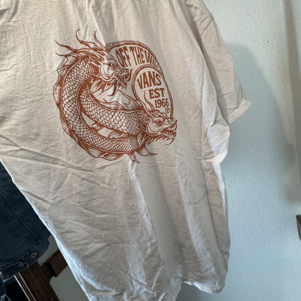 Vans Men's T-shirt White/Pink XL – White Vans off the wall