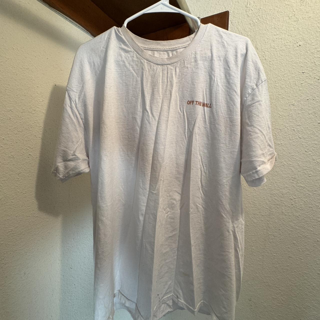 Vans Men's T-shirt White/Pink XL – White Vans off the wall