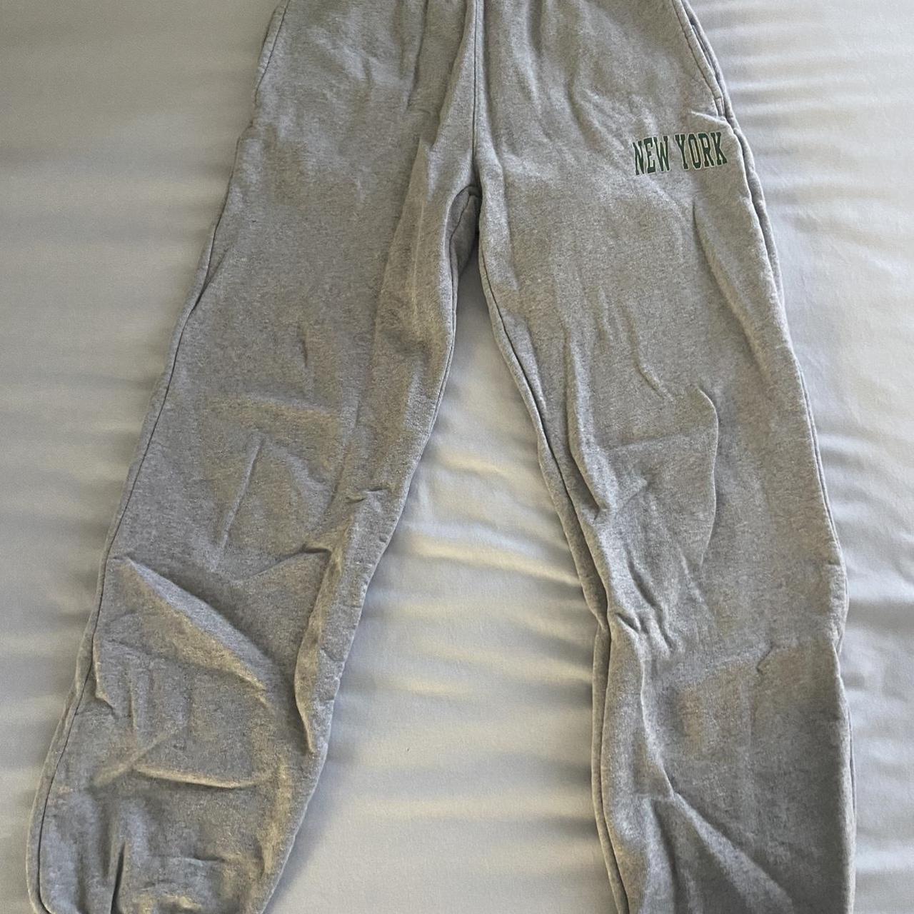 brandy melville grey sweat pants with “new york” on... Depop