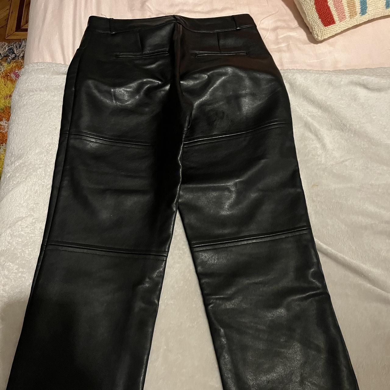 Mango faux leather pants in black | ASOS