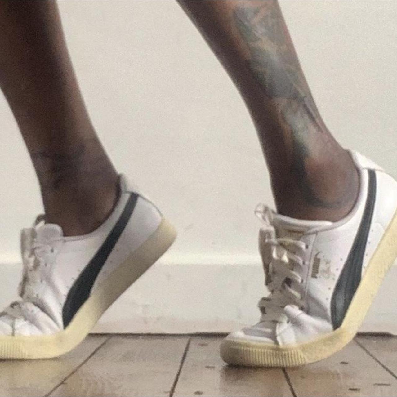 womens puma white basket leather trainers