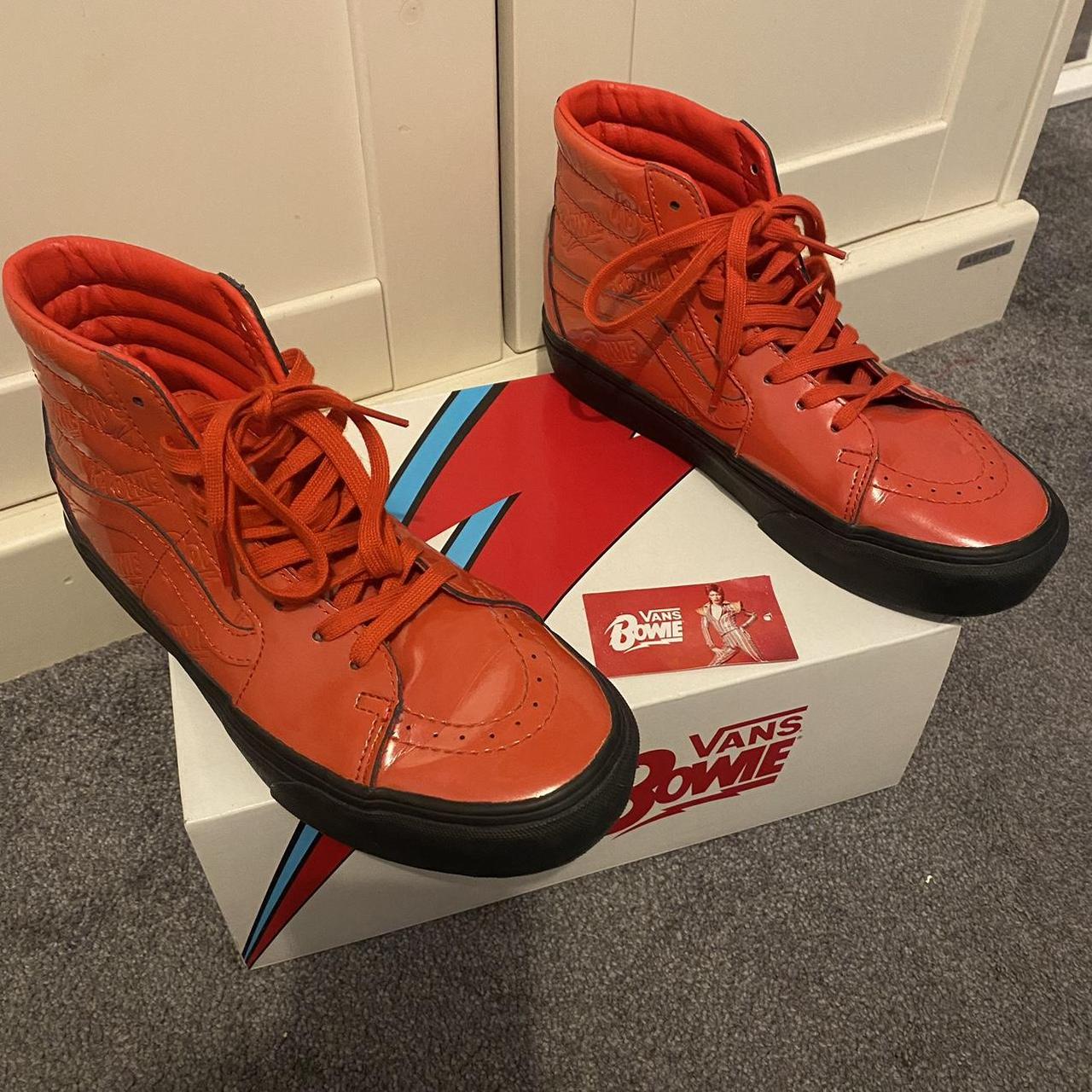 David Bowie red Vans platform shoe UK size. Depop