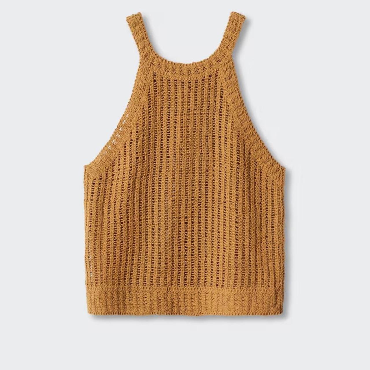 Mango Women's Sweater - Orange/Yellow - S – Halter neck knitted top