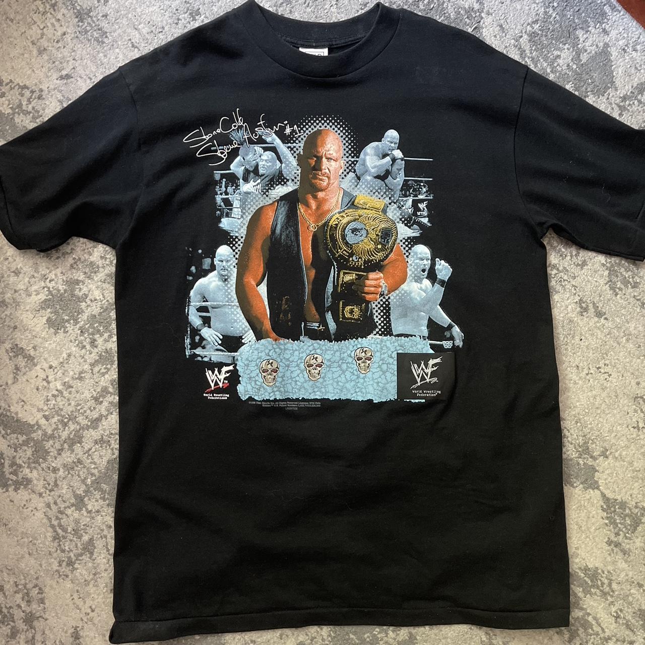 Men's Black Stone Cold Steve Austin Retro What? T-Shirt