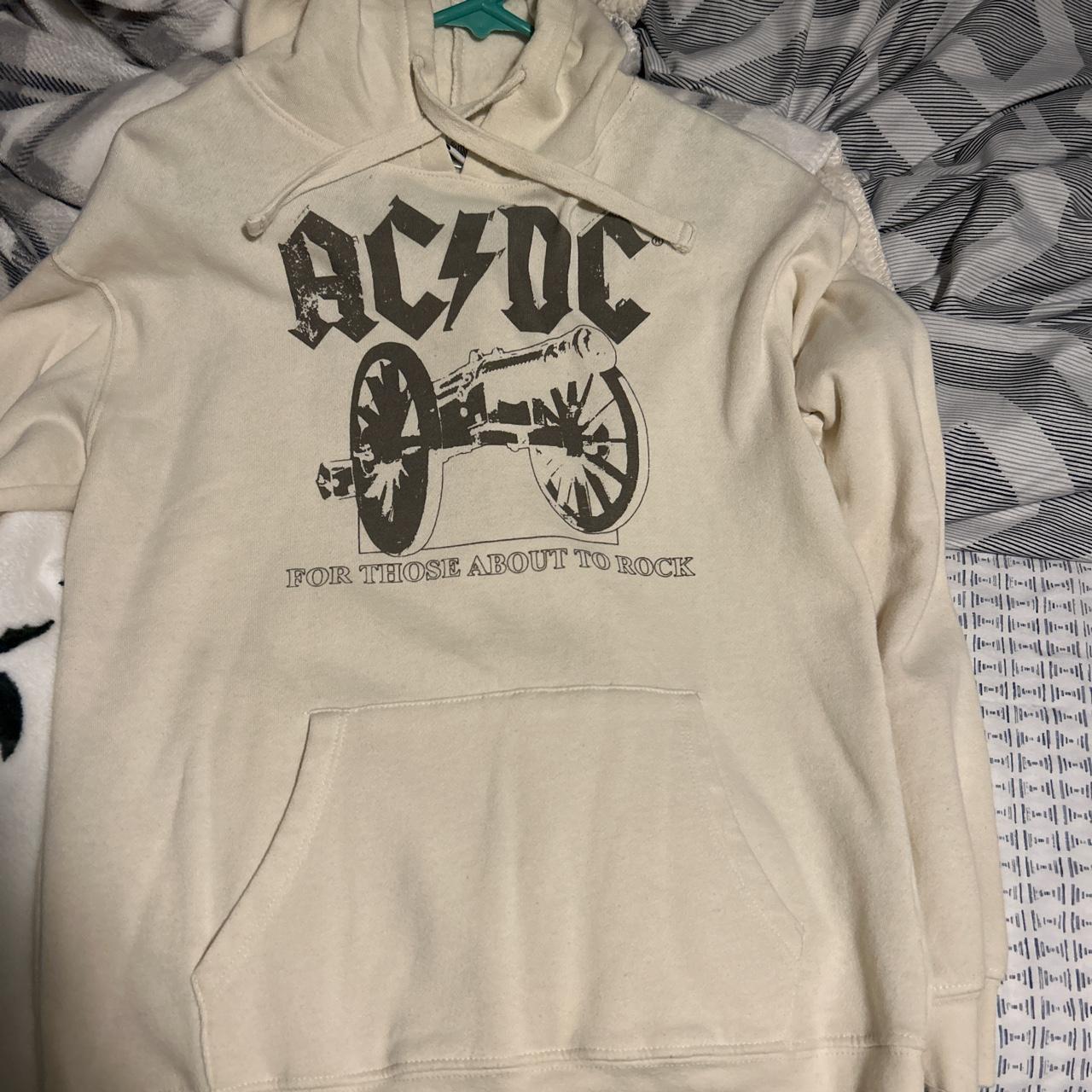 AC/DC off white hoodie. never worn but tags have... - Depop