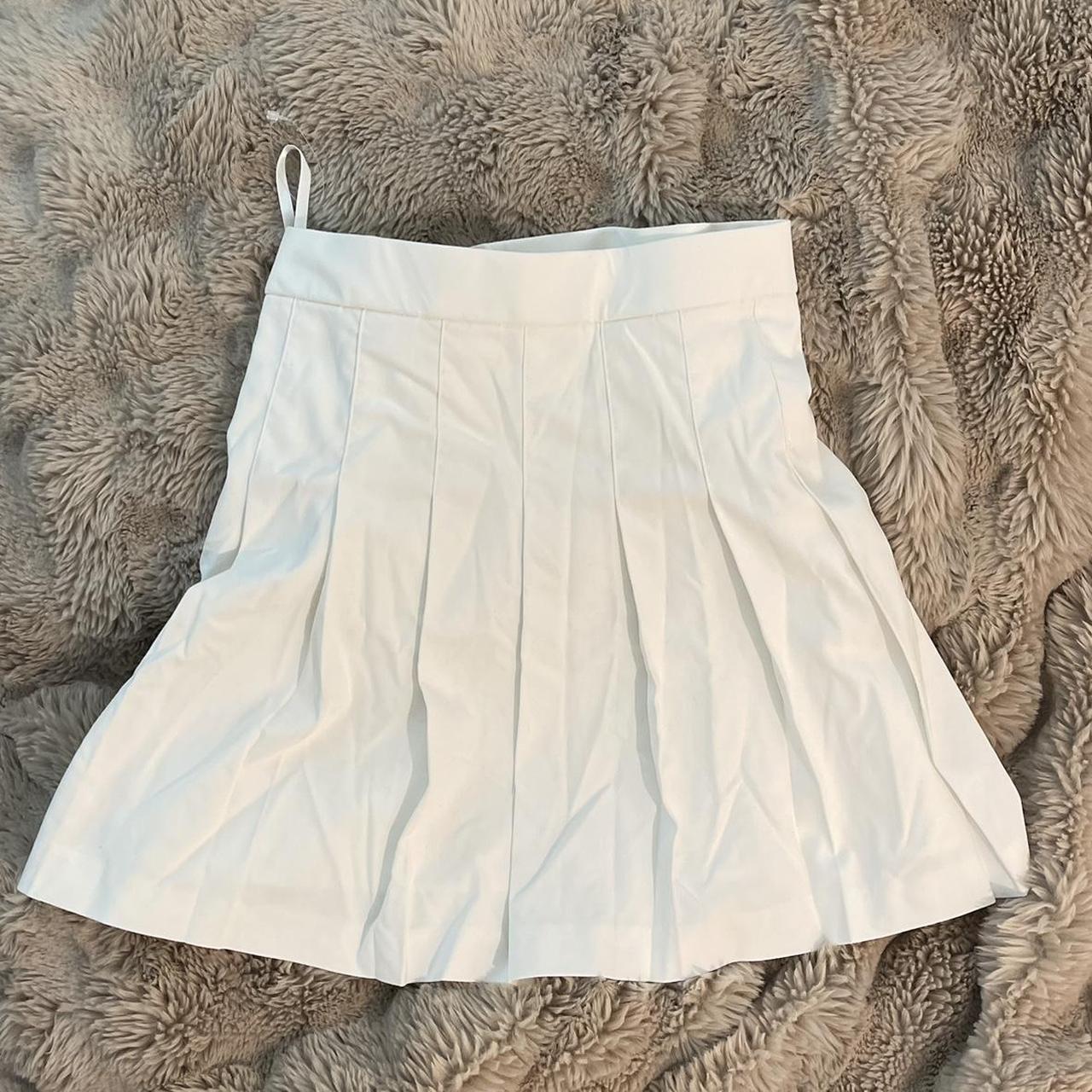 cute pleated white skirt Depop