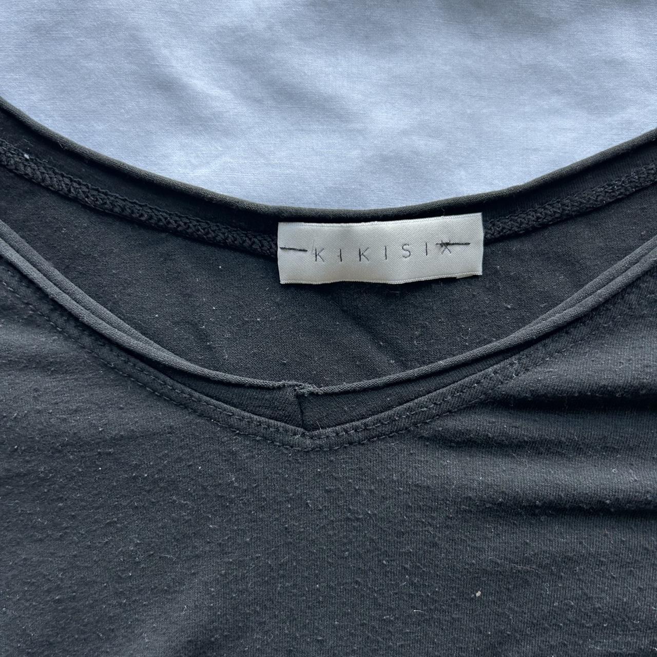 Black cotton V-neck top #casualwear | Depop