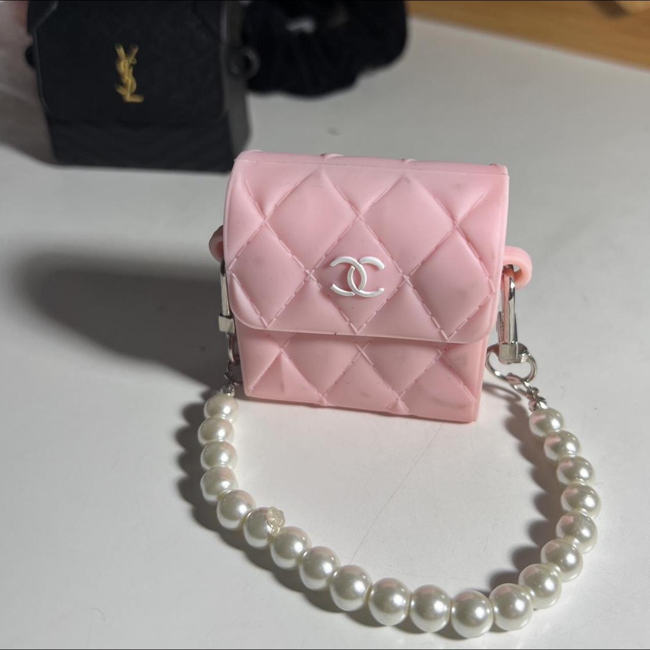 Pink chanel airpod discount case