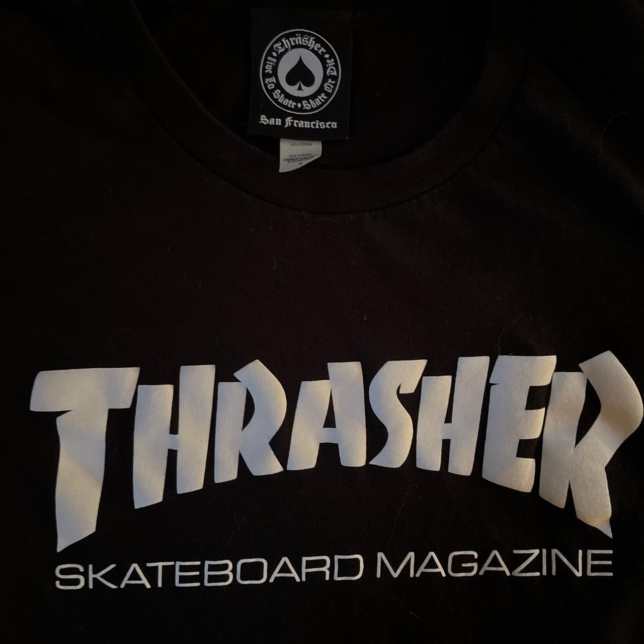 THRASHER black t-shirt // fits a small best ... - Depop