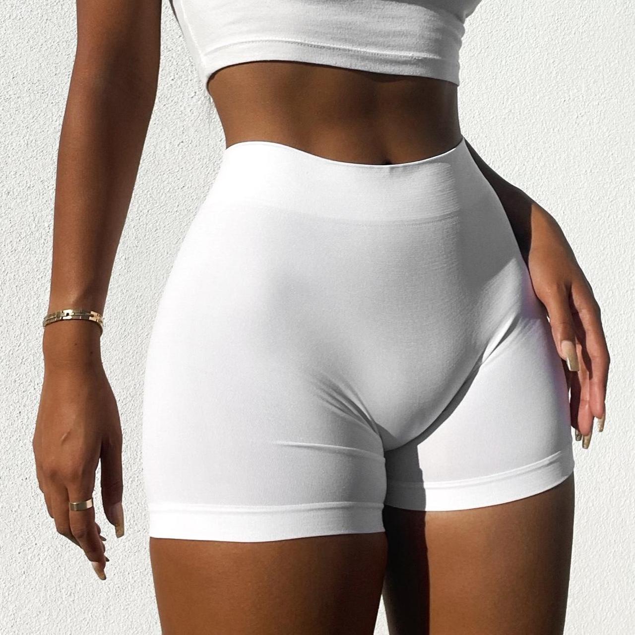 WHITE MINI WORKOUT SHORTS SIZE: ONE SIZE BRAND NEW Depop