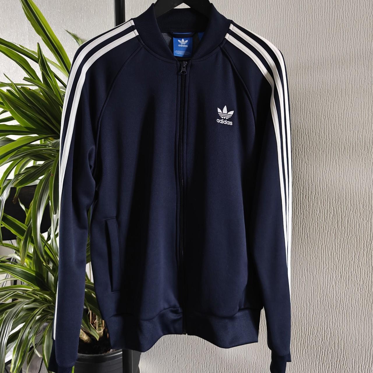 Adidas Originals Track Top - Navy & White Only worn... - Depop