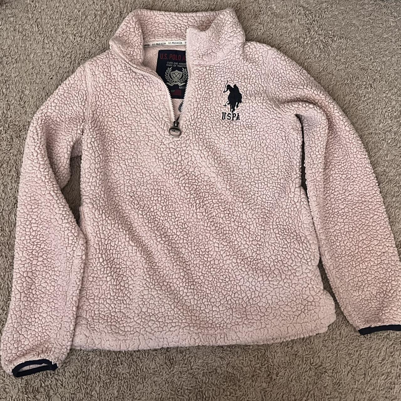 USPA baby pink quarter zip up pullover sherpa it is... - Depop