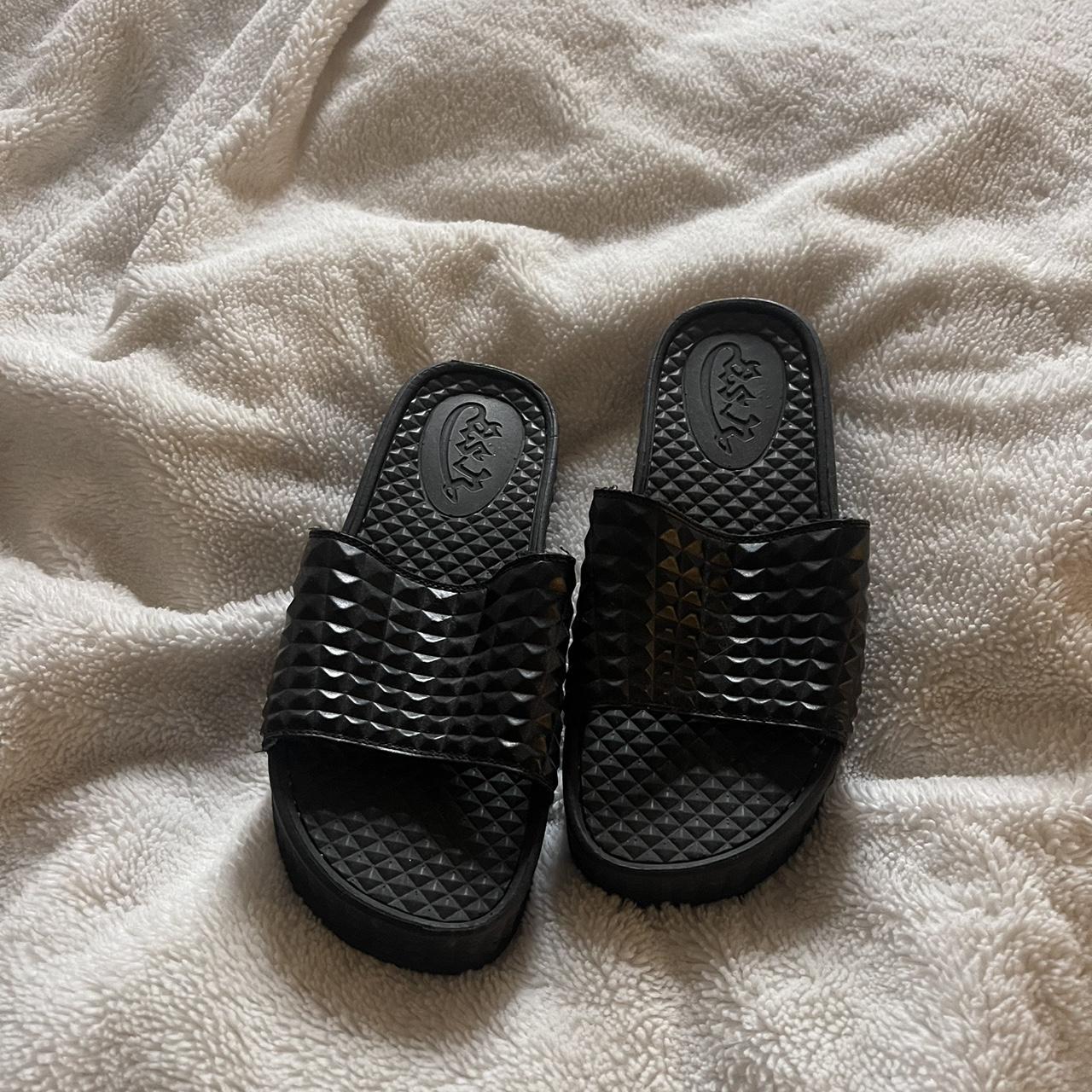 Womens black sliders size on sale 5