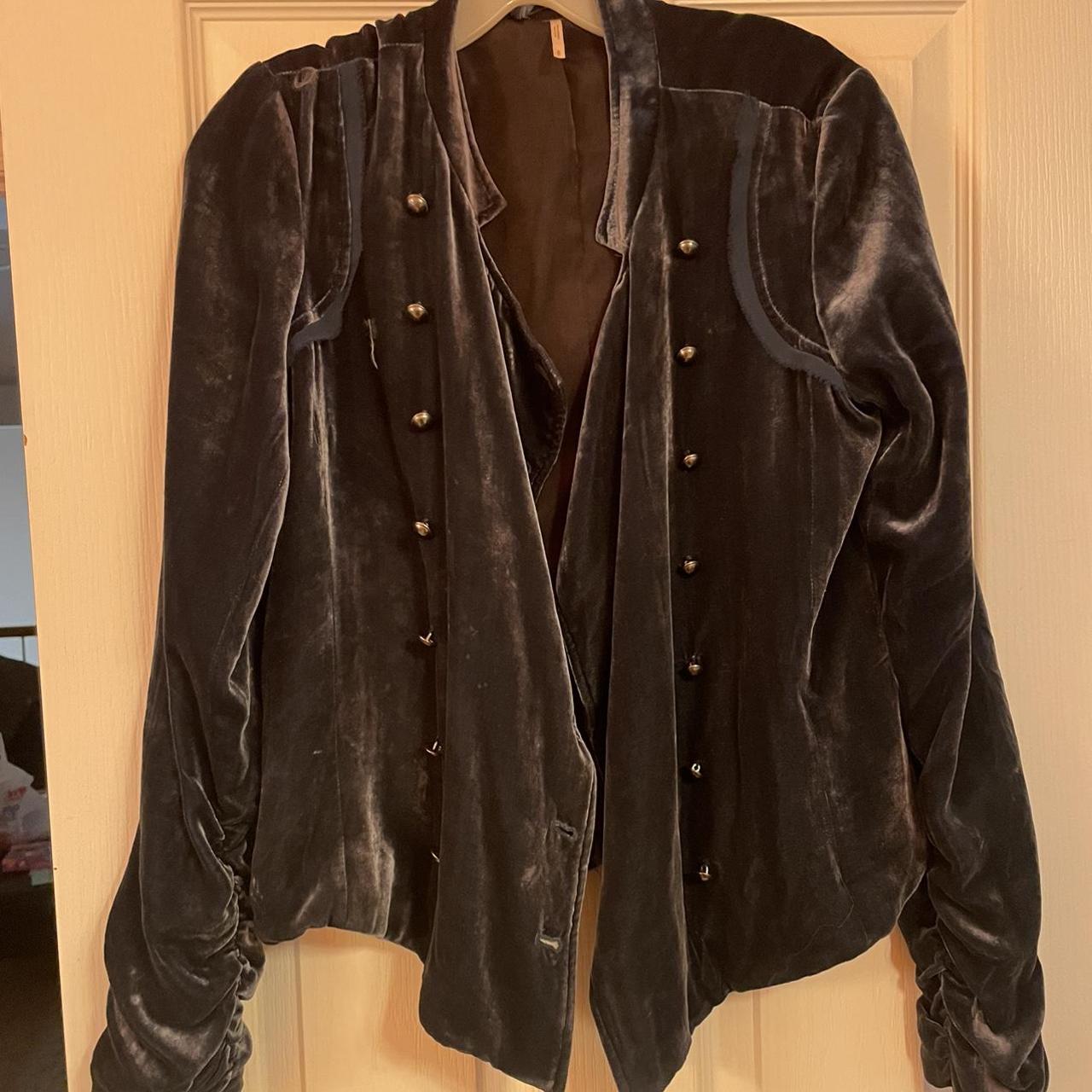 Free people velvet outlet military jacket