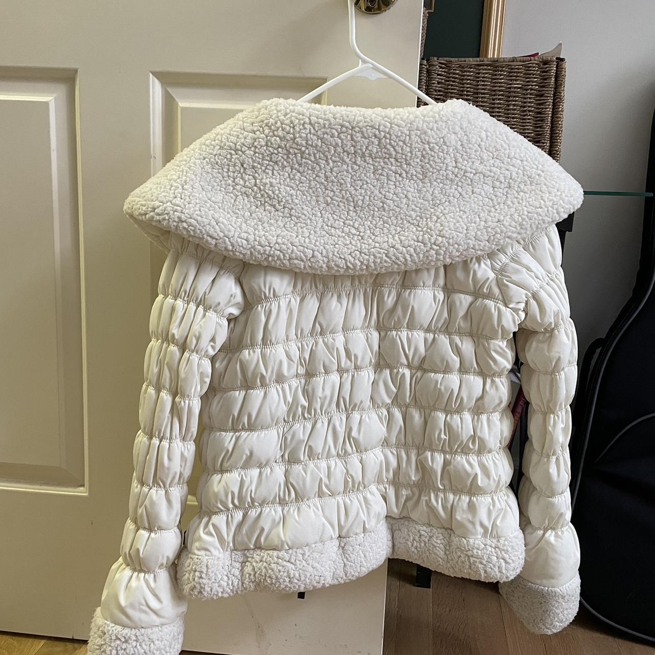 Calvin Klein Cream Puffer Jacket In Excellent Used Depop