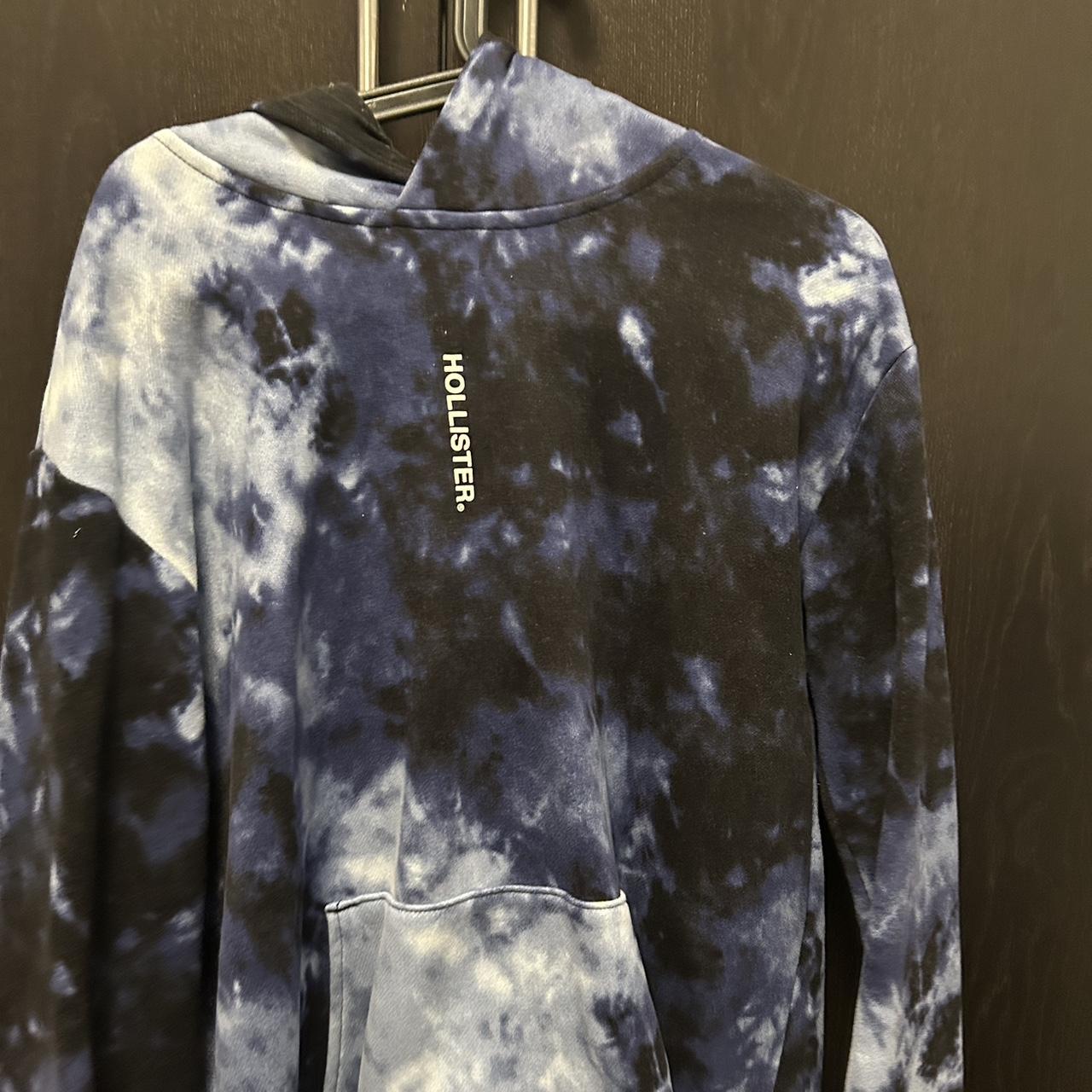Hollister black and blue tie dye hoodie